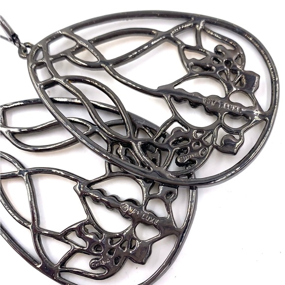 VT Luxe Open Work Lotus Flower Drop Earrings NWOT - Picture 13 of 13